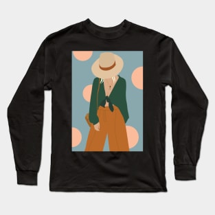 Summer girl with hat Long Sleeve T-Shirt
